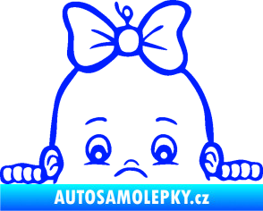 Samolepka Dítě v autě 046 levá holčička s mašličkou modrá dynamic