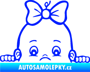 Samolepka Dítě v autě 046 pravá holčička s mašličkou modrá dynamic