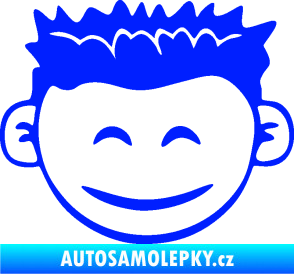 Samolepka Dítě v autě 048 pravá kluk hlavička modrá dynamic