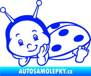 Samolepka Dítě v autě 063 levá beruška modrá dynamic