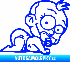 Samolepka Dítě v autě 067 pravá lezoucí miminko modrá dynamic