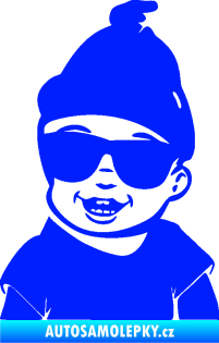 Samolepka Dítě v autě 081 levá chlapeček v brýlích modrá dynamic