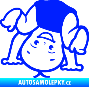 Samolepka Dítě v autě 101 levá vzhůru nohama modrá dynamic