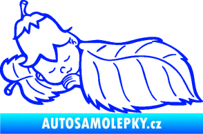 Samolepka Dítě v autě 107 levá spinká na lístečku modrá dynamic