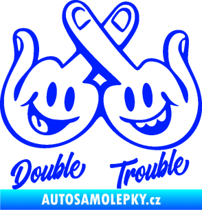 Samolepka Double trouble smajlíci f*ck modrá dynamic