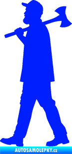 Samolepka Dřevorubec 002 levá modrá dynamic