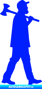 Samolepka Dřevorubec 002 pravá modrá dynamic