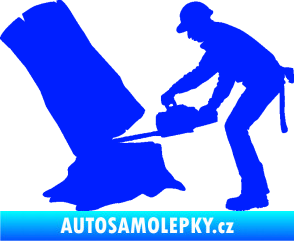 Samolepka Dřevorubec 003 levá modrá dynamic