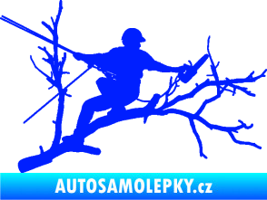 Samolepka Dřevorubec 006 pravá prořezání ve výškách modrá dynamic