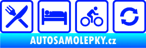 Samolepka Eat sleep cycling repeat cyklistika modrá dynamic
