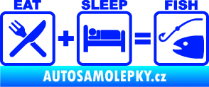 Samolepka Eat sleep fish modrá dynamic