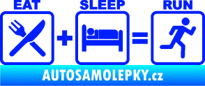 Samolepka Eat sleep run modrá dynamic