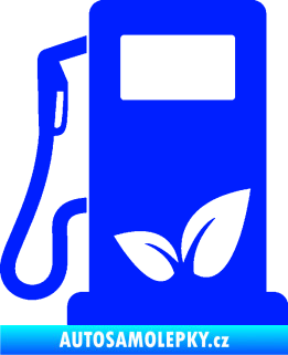 Samolepka Elektro auto 001 levá symbol eko čerpací stanice modrá dynamic