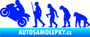 Samolepka Evoluce 004 levá motorkář modrá dynamic