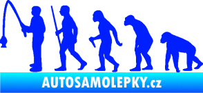 Samolepka Evoluce 005 rybář levá modrá dynamic