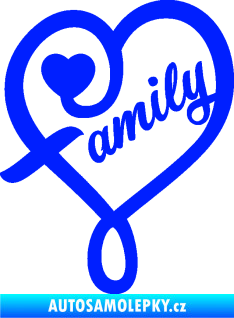 Samolepka Family 001 nápis se srdíčkem modrá dynamic