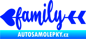 Samolepka Family 003 nápis se šípem modrá dynamic