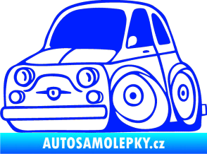 Samolepka Fiat 500 karikatura levá modrá dynamic