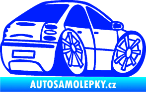 Samolepka Fiat Bravo karikatura pravá modrá dynamic