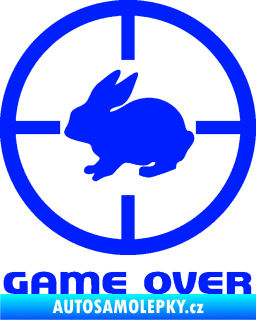 Samolepka Game over lov zajíce modrá dynamic