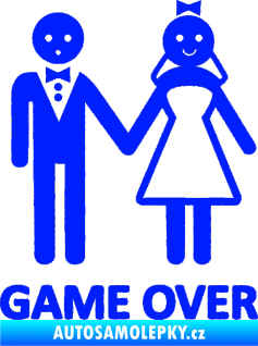 Samolepka Game over varianta svatba modrá dynamic