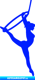 Samolepka Gymnastka 004 pravá cvičení s kruhem modrá dynamic