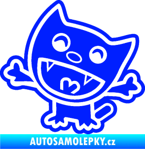 Samolepka Happy cat 002 levá šťastná kočka modrá dynamic