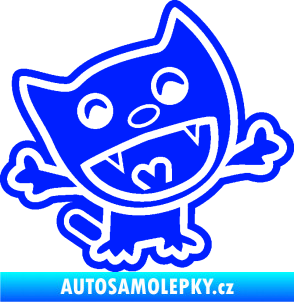 Samolepka Happy cat 002 pravá šťastná kočka modrá dynamic