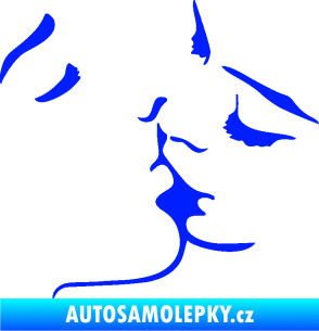 Samolepka Holčičí políbení levá modrá dynamic