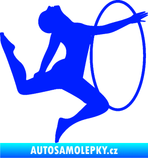 Samolepka Hula Hop 002 pravá gymnastka s obručí modrá dynamic