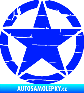 Samolepka Hvězda army 008 narušená modrá dynamic