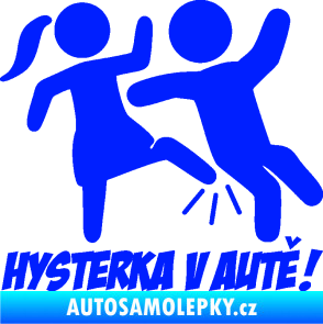 Samolepka Hysterka v autě pravá modrá dynamic