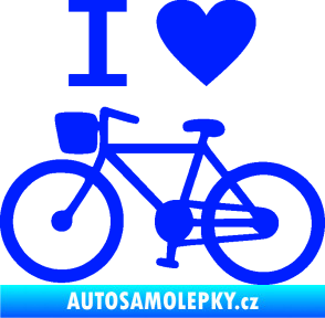 Samolepka I love cycling levá modrá dynamic