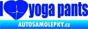 Samolepka I love yoga pants nápis modrá dynamic