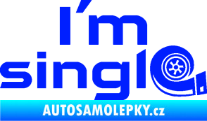 Samolepka I´m single nápis turbo modrá dynamic