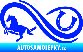 Samolepka Infinity 005 levá koník s podkovou modrá dynamic