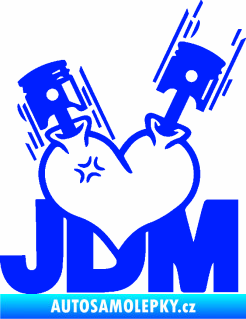 Samolepka JDM heart  modrá dynamic