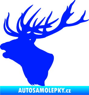 Samolepka Jelen 001 levá silueta hlavy modrá dynamic