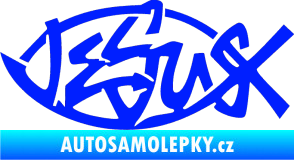 Samolepka Jesus rybička 001 křesťanský symbol modrá dynamic