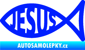 Samolepka Jesus rybička 003 křesťanský symbol modrá dynamic