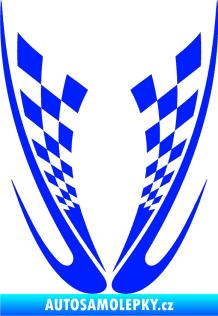 Samolepka Kapota 005 šachovnice modrá dynamic