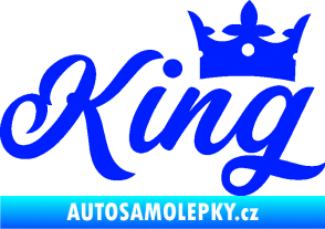 Samolepka King nápis s korunou modrá dynamic