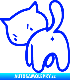 Samolepka Kočičí zadek 003 levá modrá dynamic