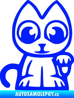 Samolepka Kočička lucky cat JDM pravá modrá dynamic
