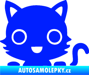 Samolepka Kočka 014 pravá kočka v autě modrá dynamic