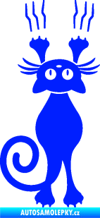 Samolepka Kočka 023 levá s drápanci modrá dynamic