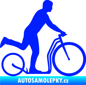Samolepka Koloběžka 001 pravá jízda  modrá dynamic