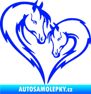 Samolepka Koníci 002 - levá srdíčko kůň s hříbátkem modrá dynamic