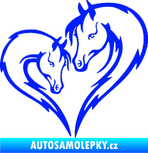 Samolepka Koníci 002 - pravá srdíčko kůň s hříbátkem modrá dynamic