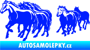 Samolepka Koníci 005 stádo levá modrá dynamic